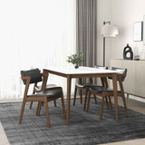 Edwin Mid Century Modern Black Vegan Leather Dining Chair (Set Of 2) by Ashcroft Furniture at Eve Furniture