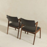 Edwin Mid Century Modern Black Vegan Leather Dining Chair (Set Of 2) by Ashcroft Furniture at Eve Furniture
