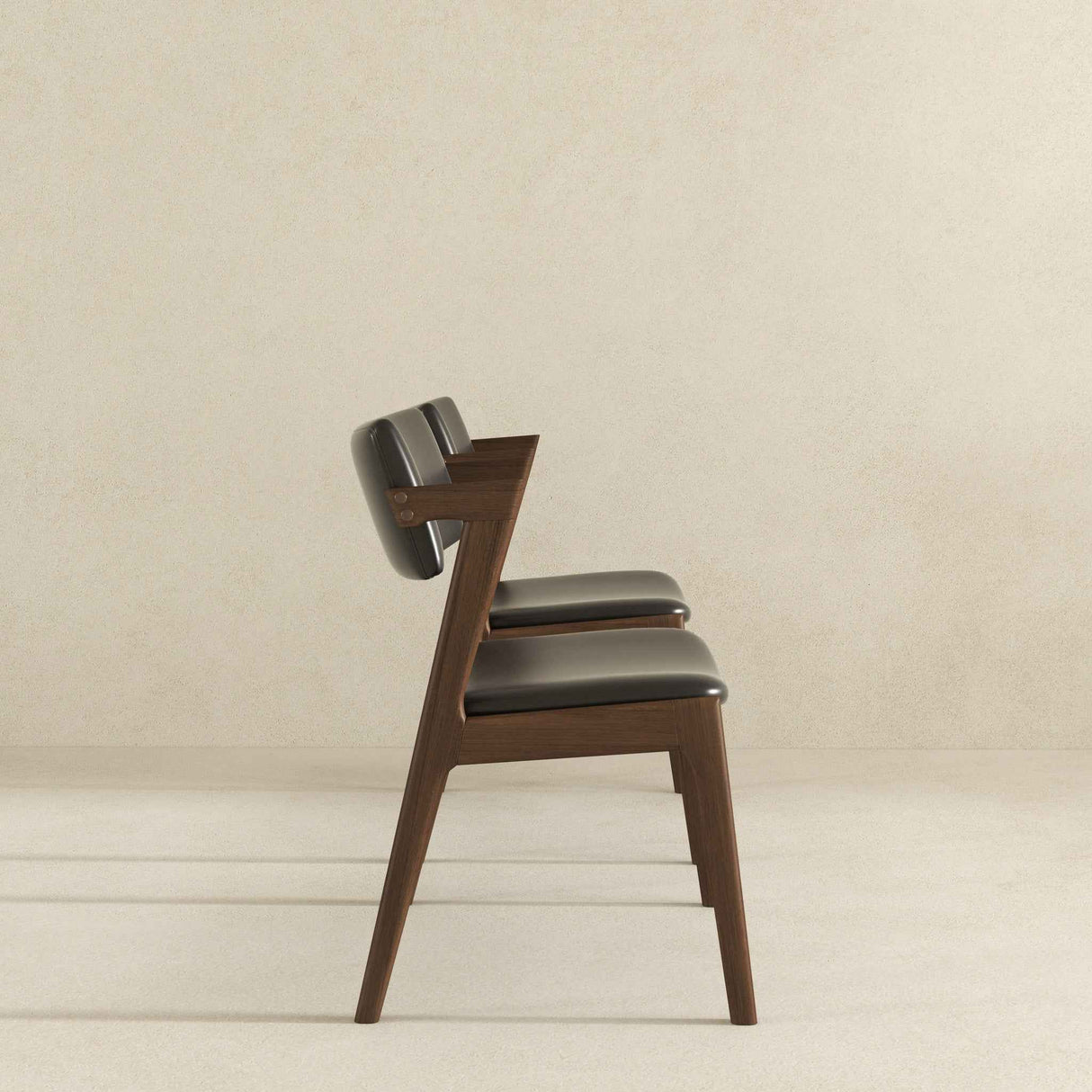 Edwin Mid Century Modern Black Vegan Leather Dining Chair (Set Of 2) by Ashcroft Furniture at Eve Furniture