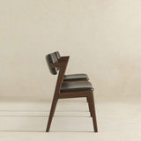 Edwin Mid Century Modern Black Vegan Leather Dining Chair (Set Of 2) by Ashcroft Furniture at Eve Furniture