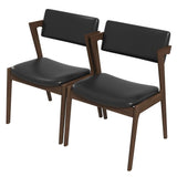 Edwin Mid Century Modern Black Vegan Leather Dining Chair (Set Of 2) by Ashcroft Furniture at Eve Furniture