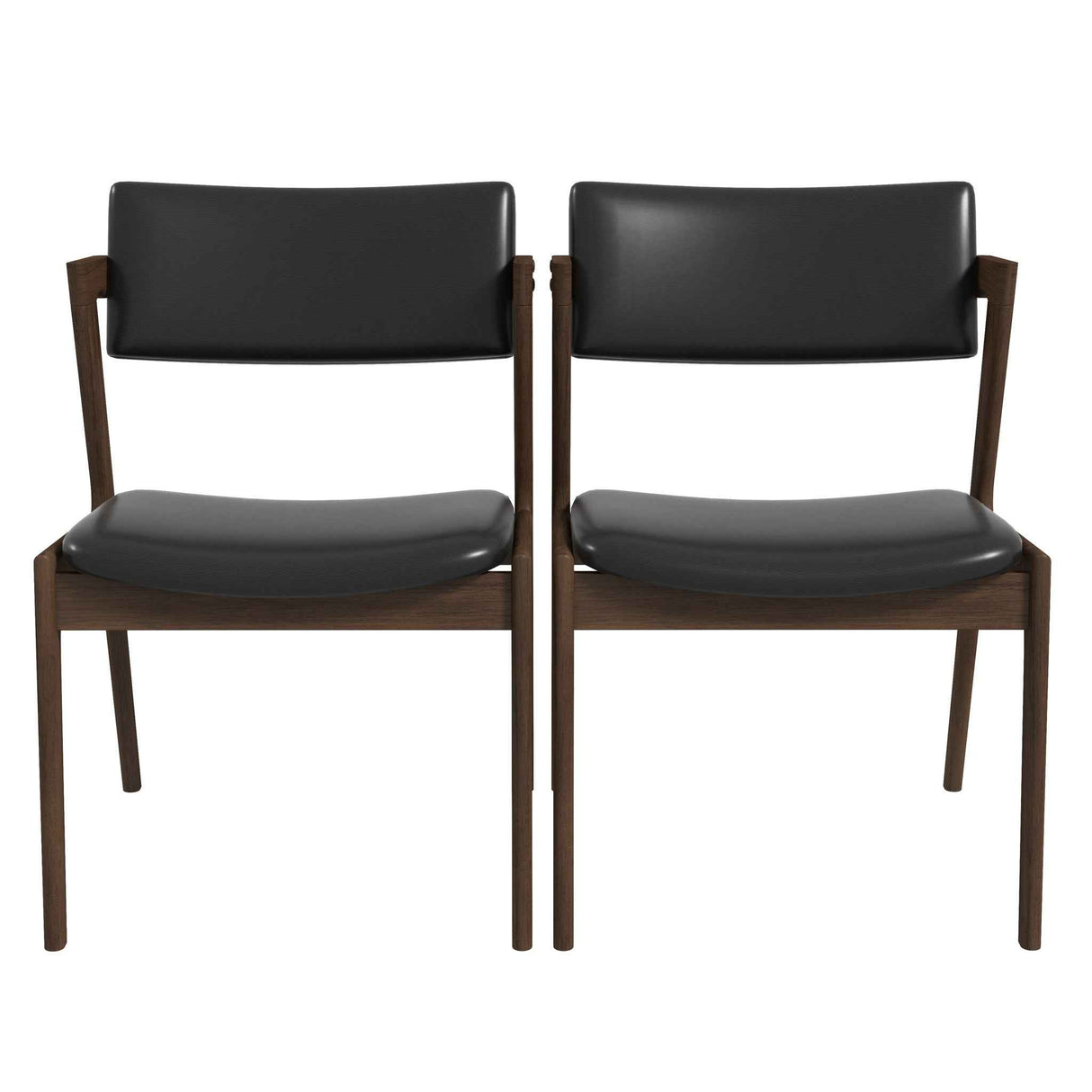 Edwin Mid Century Modern Black Vegan Leather Dining Chair (Set Of 2) by Ashcroft Furniture at Eve Furniture