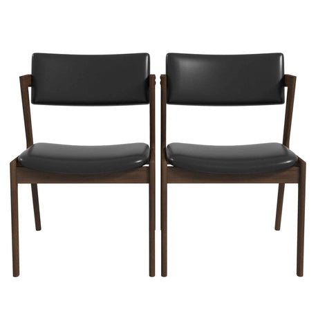 Edwin Mid Century Modern Black Vegan Leather Dining Chair (Set Of 2) by Ashcroft Furniture at Eve Furniture