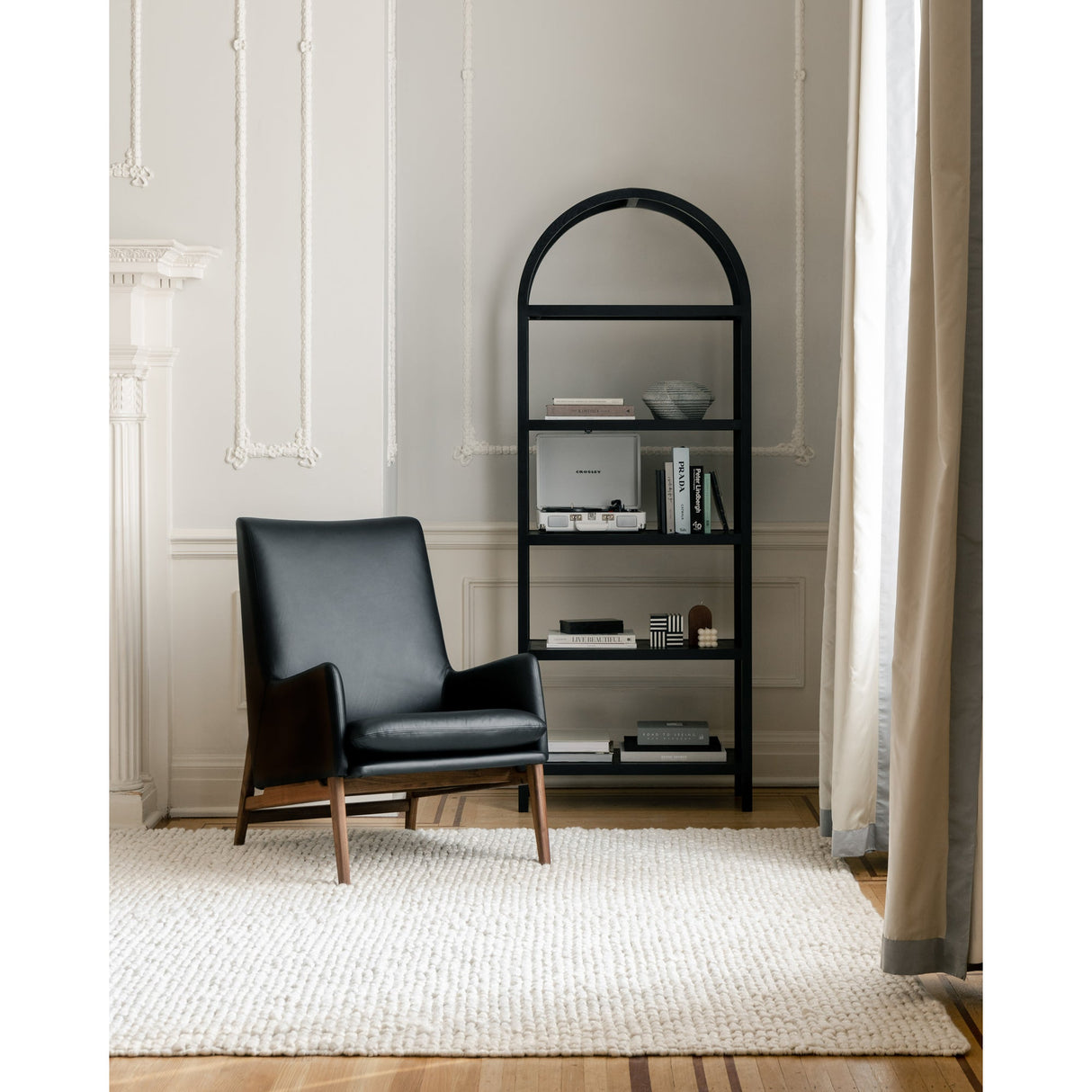 Eero Black Bookcase by Moe's Home at Eve Furniture