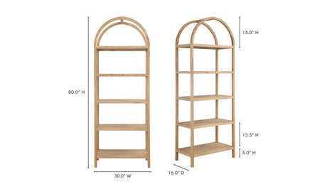 Eero Bookcase Natural by Moe's Home at Eve Furniture