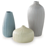Eiderman Gray/Blue/Green Vase (Set of 3) by Ashley at Eve Furniture