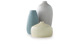 Eiderman Gray/Blue/Green Vase (Set of 3) by Ashley at Eve Furniture