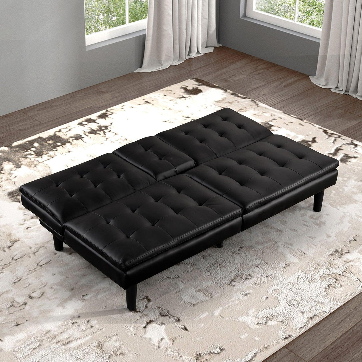 Eidsberg Black Futon Sofa Bed by Furniture of America at Eve Furniture
