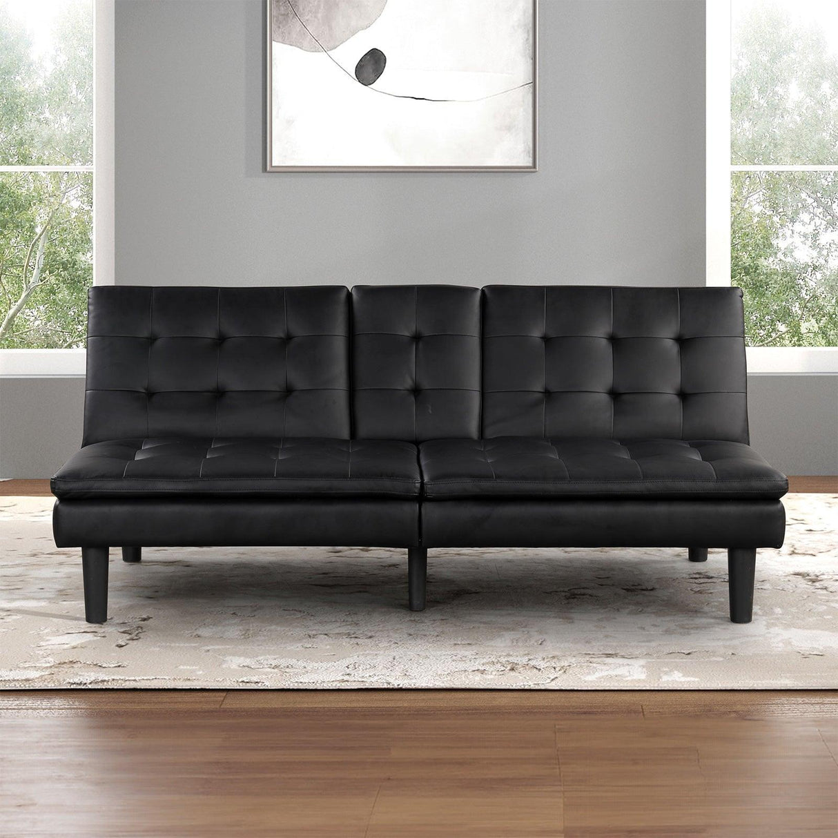 Eidsberg Black Futon Sofa Bed by Furniture of America at Eve Furniture