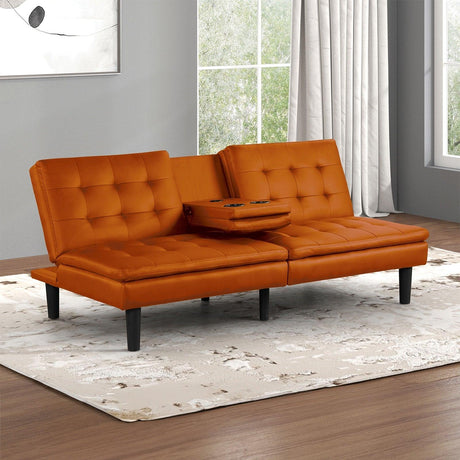 Eidsberg Orange Futon Sofa Bed by Furniture of America at Eve Furniture
