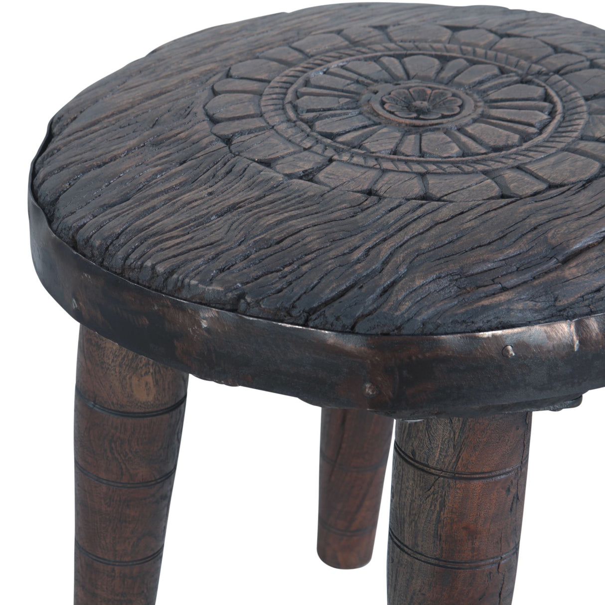 Eiffel 22" Round Wheel Side Table by Home Trends & Design at Eve Furniture