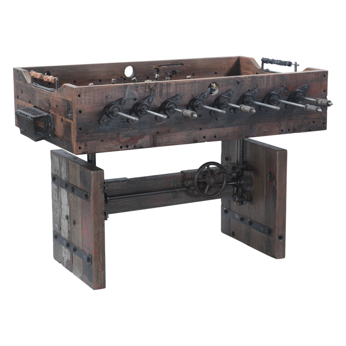 Eiffel 47" Reclaimed Burnt Brown Foosball Board Table with Player Set by Home Trends & Design at Eve Furniture