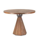 Eiffel 48" Gathering Table in Antique Teakwood and Marble Round by Home Trends & Design at Eve Furniture