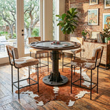 Eiffel 52" Gathering Poker Game Table with White Marble Top by Home Trends & Design at Eve Furniture