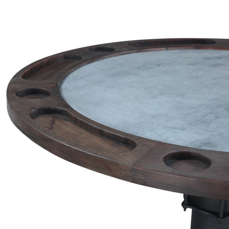 Eiffel 52" Gathering Poker Game Table with White Marble Top by Home Trends & Design at Eve Furniture