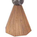 Eiffel 54" Round Dining in Antique Teakwood and Marble Round by Home Trends & Design at Eve Furniture