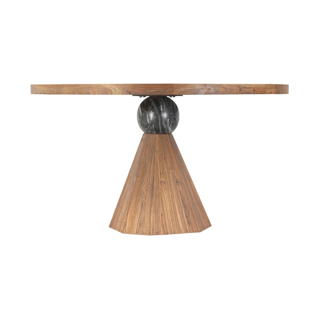 Eiffel 54" Round Dining in Antique Teakwood and Marble Round by Home Trends & Design at Eve Furniture