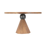 Eiffel 54" Round Dining in Antique Teakwood and Marble Round by Home Trends & Design at Eve Furniture