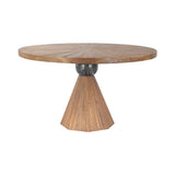 Eiffel 54" Round Dining in Antique Teakwood and Marble Round by Home Trends & Design at Eve Furniture