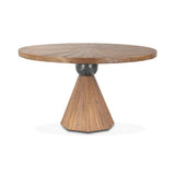 Eiffel 54" Round Dining in Antique Teakwood and Marble Round by Home Trends & Design at Eve Furniture