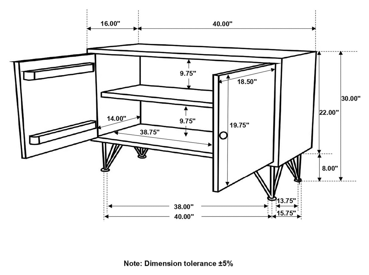 Eileen Natural Rectangular 2-Door Accent Cabinet