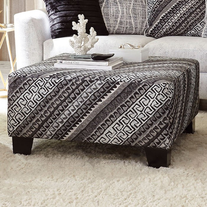 Eimear Off-white/Black Ottoman by Furniture of America at Eve Furniture
