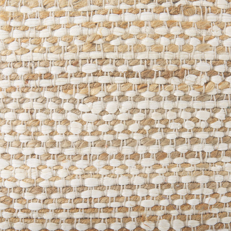 Ekani Cream/Beige Cotton Pouf by Mercana at Eve Furniture