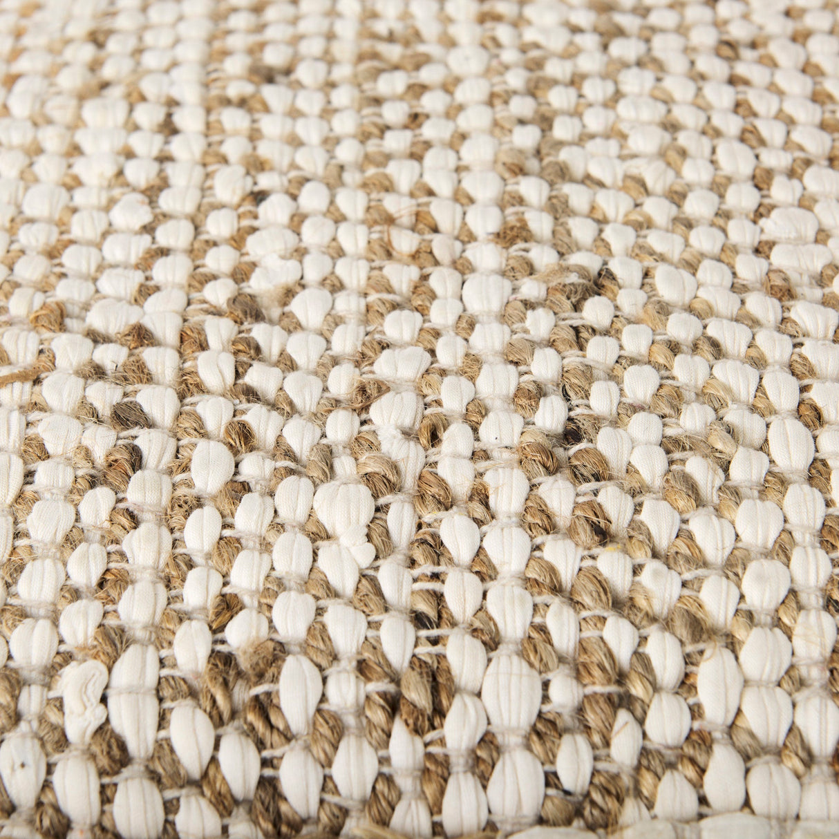 Ekani Cream/Beige Cotton Pouf by Mercana at Eve Furniture