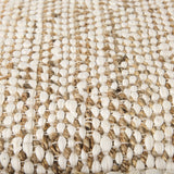 Ekani Cream/Beige Cotton Pouf by Mercana at Eve Furniture