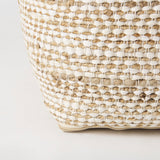 Ekani Cream/Beige Cotton Pouf by Mercana at Eve Furniture