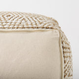 Ekani Cream/Beige Cotton Pouf by Mercana at Eve Furniture