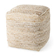 Ekani Cream/Beige Cotton Pouf by Mercana at Eve Furniture