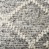 Ekiya Black/White Yarn and Wool Patterened Pouf by Mercana at Eve Furniture