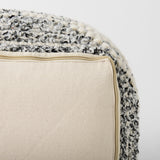 Ekiya Black/White Yarn and Wool Patterened Pouf by Mercana at Eve Furniture