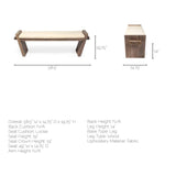Elaine I Brown Wood Upholstered Cream Seat Entryway Bench by Mercana at Eve Furniture