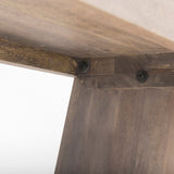 Elaine I Brown Wood Upholstered Cream Seat Entryway Bench by Mercana at Eve Furniture