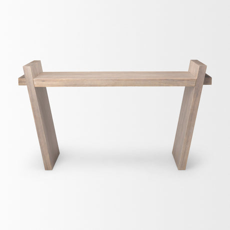 Elaine III Brown Wood Angled Leg Console Table by Mercana at Eve Furniture