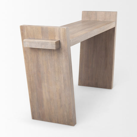 Elaine III Brown Wood Angled Leg Console Table by Mercana at Eve Furniture
