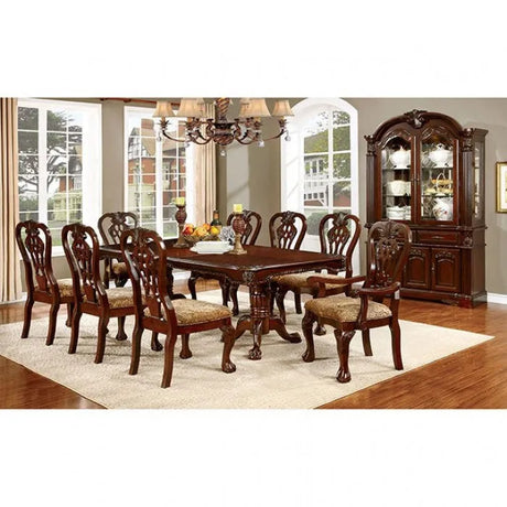 Elana Brown Cherry 9-Piece Dining Room Set by Furniture of America at Eve Furniture