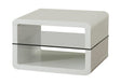 Elana Glossy White Square 2-Shelf End Table by Coaster at Eve Furniture