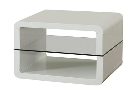 Elana Glossy White Square 2-Shelf End Table by Coaster at Eve Furniture