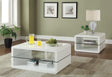 Elana White 2-Piece High Gloss Coffee and End Table Set by Coaster at Eve Furniture
