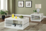 Elana White 2-Piece High Gloss Coffee and End Table Set by Coaster at Eve Furniture