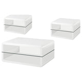 Elana White 3-Piece High Gloss Coffee and End Table Set by Coaster at Eve Furniture