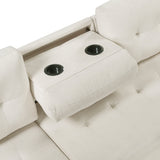 Elara Beige 2-Piece Reversible Sectional with Hidden Storage and Pull-out Bed by Homelegance at Eve Furniture