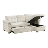 Elara Beige 2-Piece Reversible Sectional with Hidden Storage and Pull-out Bed by Homelegance at Eve Furniture