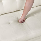 Elara Beige 2-Piece Reversible Sectional with Hidden Storage and Pull-out Bed by Homelegance at Eve Furniture