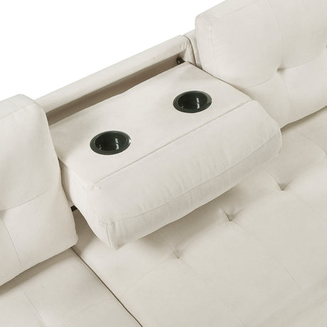 Elara Beige 2-Piece Reversible Sectional with Hidden Storage and Pull-out Bed by Homelegance at Eve Furniture