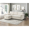 Elara Beige 2-Piece Reversible Sectional with Hidden Storage and Pull-out Bed by Homelegance at Eve Furniture