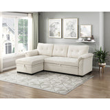 Elara Beige 2-Piece Reversible Sectional with Hidden Storage and Pull-out Bed by Homelegance at Eve Furniture